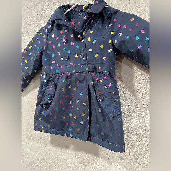 London Fog Navy Metallic Hearts
Long Sleeve Hooded Jacket Raincoat - Picture 4 of 7